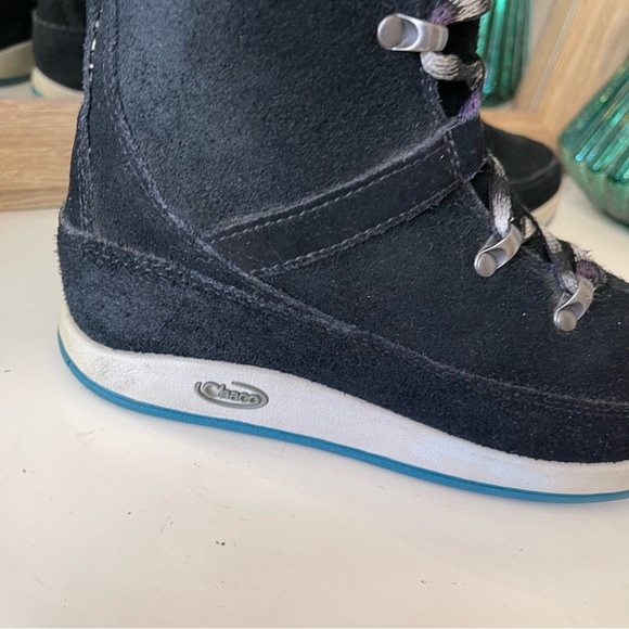 Chaco Black Umma Wool Suede Winter Boots Waterproof - Picture 5 of 12